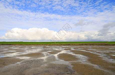 圈子石勒苏益格欧洲德国Nordstrand半岛附近的Wadden Sea 国家公园国家旅游环境潮汐风景生态旅游旅行支撑天空土地背景