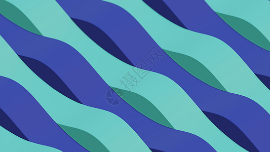 波浪中的蓝色和绿色条纹  3D插画建筑学技术海浪音乐乐队流动波浪状生产曲线线条图片