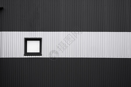 黑白波纹铁皮用作带窗户的仓库或工厂的立面 无缝波纹锌板金属铝立面的纹理 建筑学 金属质感材料建造技术建筑控制板线条床单图片