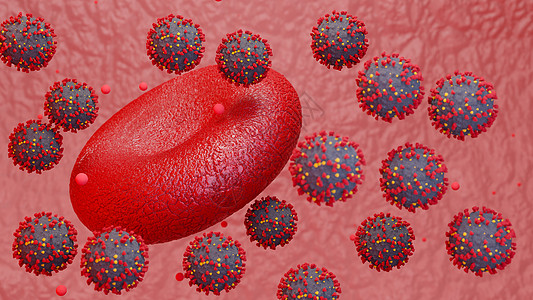 显微镜病毒攻击血液特写概念艺术 病毒攻击红细胞 3d rende生物学细菌癌症流感病菌细胞感染药品生活疫苗图片