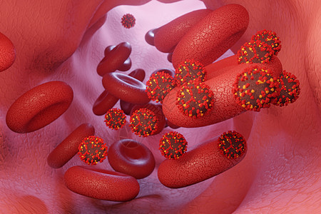 显微镜病毒攻击血液特写概念艺术 病毒攻击红细胞 3d rende细胞技术研究癌症病菌插图流感身体宏观静脉图片