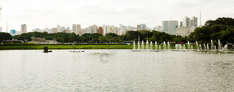 巴西圣保罗市风景的伊比拉普佩埃拉公园全景横幅图片
