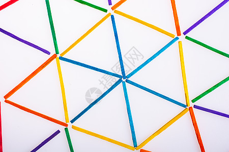以五颜六色的棍子作为教育概念的几何图形三角形黄色创造力几何图形墙纸几何学正方形数字艺术孩子们童年图片