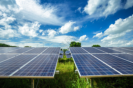 太阳能壁灯蓝天背景下的太阳能电池板替代能源概念 清洁能源 绿色能源集电极活力发电机光伏蓝色日落反射生态农场技术背景