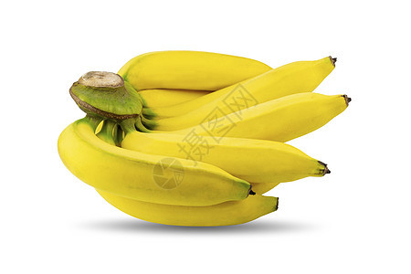 一群成熟的黄香蕉被隔离图片