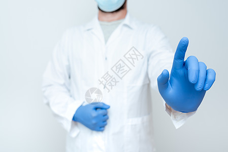 医生解释医学术语 科学家教授实验室安全 化学家科学讲座讨论 穿着职业工作服防护装备技术男人手套面具医院药品人手疫苗外科口罩图片