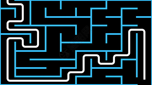 3d 插图迷宫与可能的解决方案思考红色路线挑战概念战略智力成功小路胜利图片