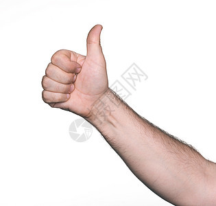 鼓起标志牌投票男人拇指情感棕榈商业手势手指展示信号图片