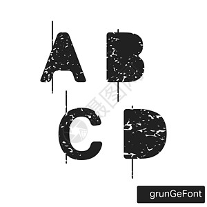 字母表 grunge fon标识公司海报身份毛刺网站脚本绘画拉丁插图图片