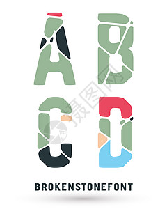 字母表破 fon插图标识拉丁技术创造力岩石海报脚本公司绘画图片