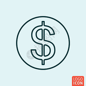 钱图标图标线设计绘画界面商业现金插图用户标识按钮网络插画家背景