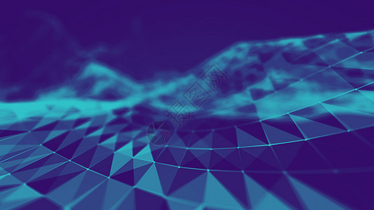 丛抽象网络 商业技术蓝色抽象未来派背景 数据科学概念图片