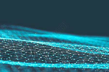 背景 3d 网格 网络技术 Ai 技术线网络未来派线框 人工智能  网络安全背景它制作图案多边形电脑数据矩阵水晶渲染插图蓝色三角图片