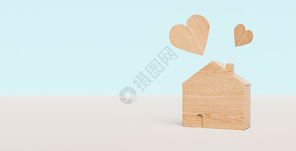 温馨的家创造力蓝色家庭生活保险财产玩具渲染商业住宅夫妻图片