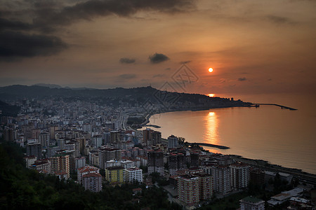 黑海 里兹中日落中心 土耳其 View背景图片