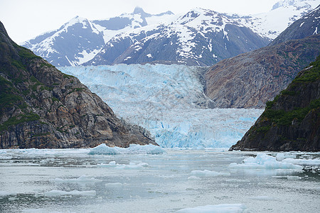 潮水冰川冰山通道裂缝手臂峡湾蓝色海洋图片