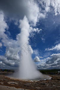 冰岛喷发蓝色游客地质学地标蒸汽沸腾喷泉活力旅游地热图片