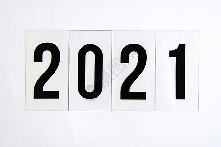 2021年木盒中白色背景概念新年快乐图片