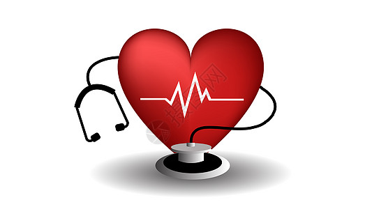 世界心脏日心脏与听诊器疾病生活药品器官插图假期科学援助海报心脏病学图片