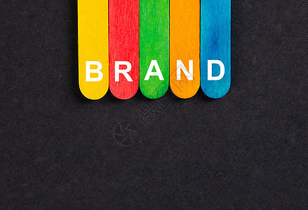 商业概念 关于有色棍子的文字BRAND写作图片