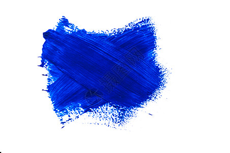 白色背景上孤立的抽象蓝色波浪画笔描边框架染料墨水刷子创造力调色板划痕教育液体绘画图片