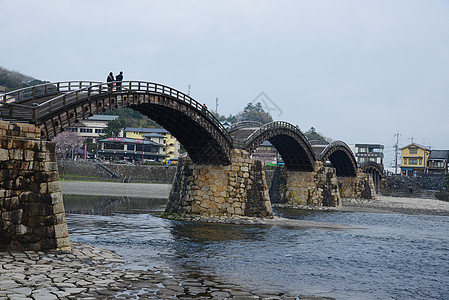 岩国樱花风景历史性途径建筑学锦带灯笼旅行粉色地标图片