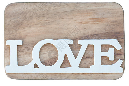 木制孤立的爱情文字图片