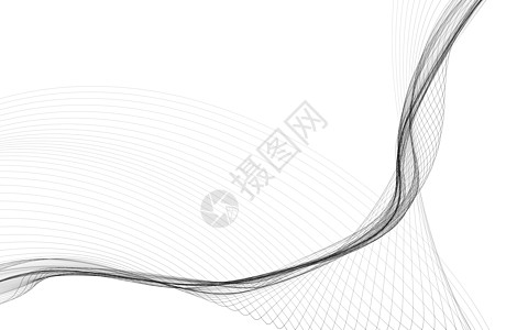白色背景上带有单色波浪线的抽象背景活力流动曲线插图创造力数据智力运动技术墙纸图片