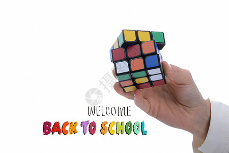 鲁比克的立方体在手创造力休闲学校形状教育红色学生意义魔方方块图片