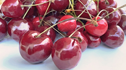 夏季果实 樱桃植物季节甜点团体食物饮食花园树叶宏观水果图片