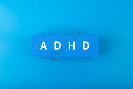 蓝色的Adhd 最小现代概念图片