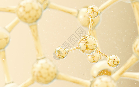 具有金色 background3d 渲染的细胞结构治疗生物护理血清金子皮肤科闪光诊所化妆品奶油图片