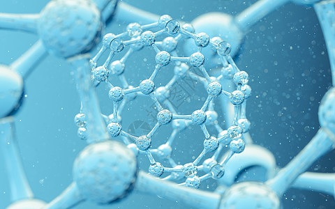 具有蓝色 background3d 渲染的化学分子医疗生物基因组化学品药品药店粒子原子胶原技术图片