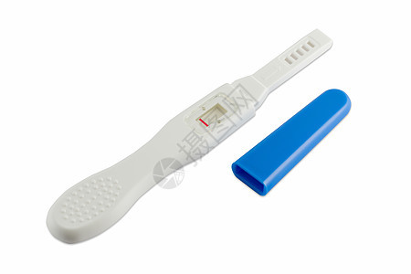 白种背景隔离的怀孕测试图片