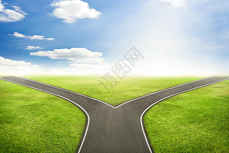 商务人士的概念 道路和绿草 到正确的方式 (掌声)图片