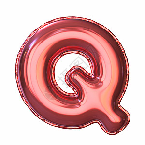 红色金属气球字体字母 Q 3图片