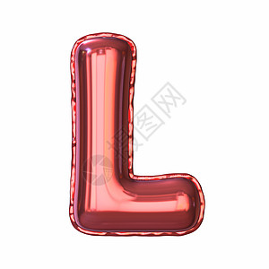红色金属气球字体 Letter L 3图片