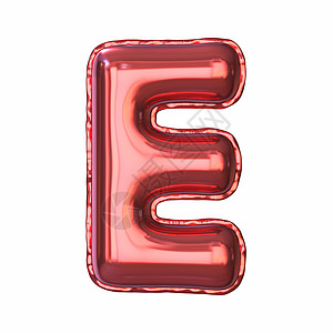 红色金属气球字体字母 E 3图片
