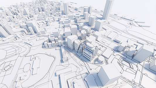 3d 市中心白色商业 downtow建筑建筑学金融技术房子渲染反射城市中心景观图片