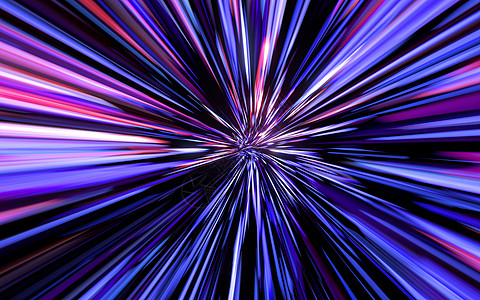 虫洞和发光隧道 3d 渲染星系飞船勘探技术圆圈速度运动走廊入口活力图片