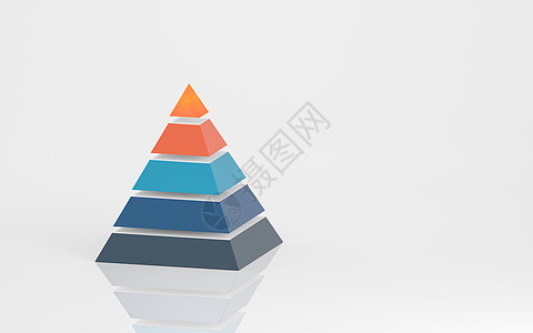 金字塔图形和数据分析3d 渲染商业团队服务广告楼梯白色插图营销技术统计图片