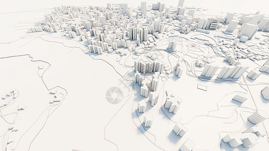 3d 市中心白色商业 downtow艺术技术天空反射办公室建筑学鸟瞰图渲染中心3d图片