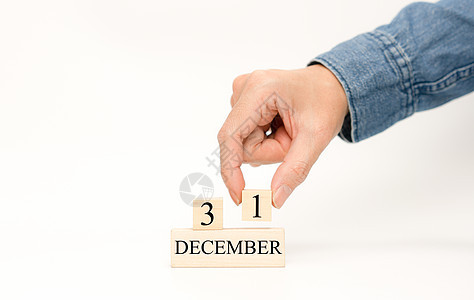 每年最后一天的12月31日 手放第1号日期图片