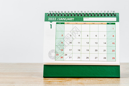 2022年1月的案头日历桌子日记网格规划师公司议程假期办公室空白数字图片