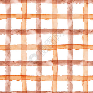 检查带条纹的橙色棕色抽象图案 格子几何背景 织物和墙纸的手工纹理图片