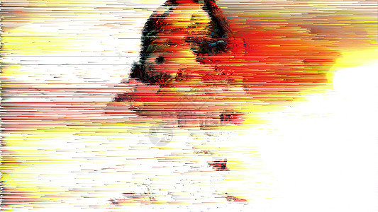 3d 插图抽象屏幕数字像素排序艺术平面失真展示划痕科幻噪音电子设计毛刺图片