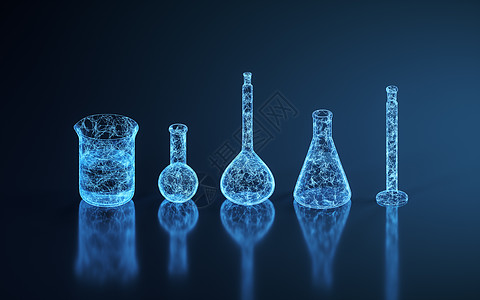 深底的化学玻璃器件 3D投影测试器皿渲染粒子节点乐器生物工具药品试剂图片