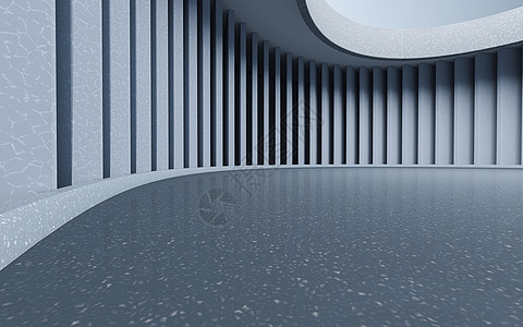 空间3d 渲染的空圆房间感技术房间陈列室白色三角形大厅地面建筑学曲线圆形图片
