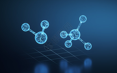 蓝色的线条和发光的分子 3D转化公式微生物学生物学化学品生物基因组遗传粒子医疗药品背景图片