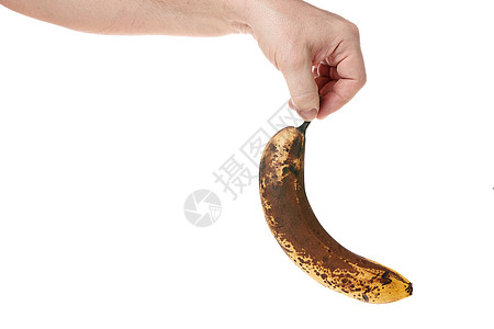 手持白背景的成熟香蕉 供设计师使用模板Name腐烂食物营养衰变饮食早餐热带工作室水果皮肤图片